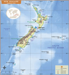 New Zealand Physical Map