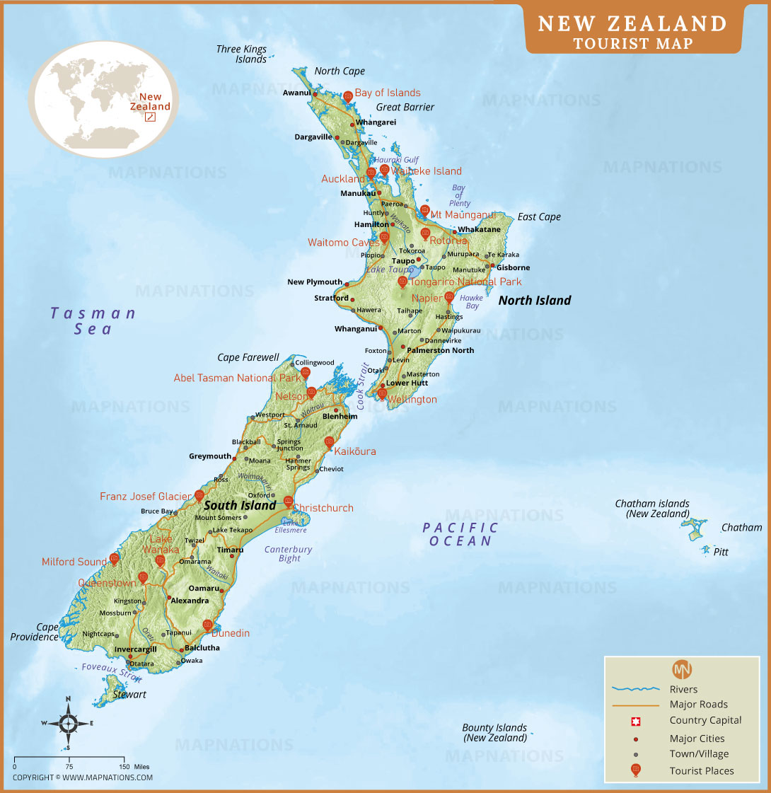 New Zealand Tourist Map