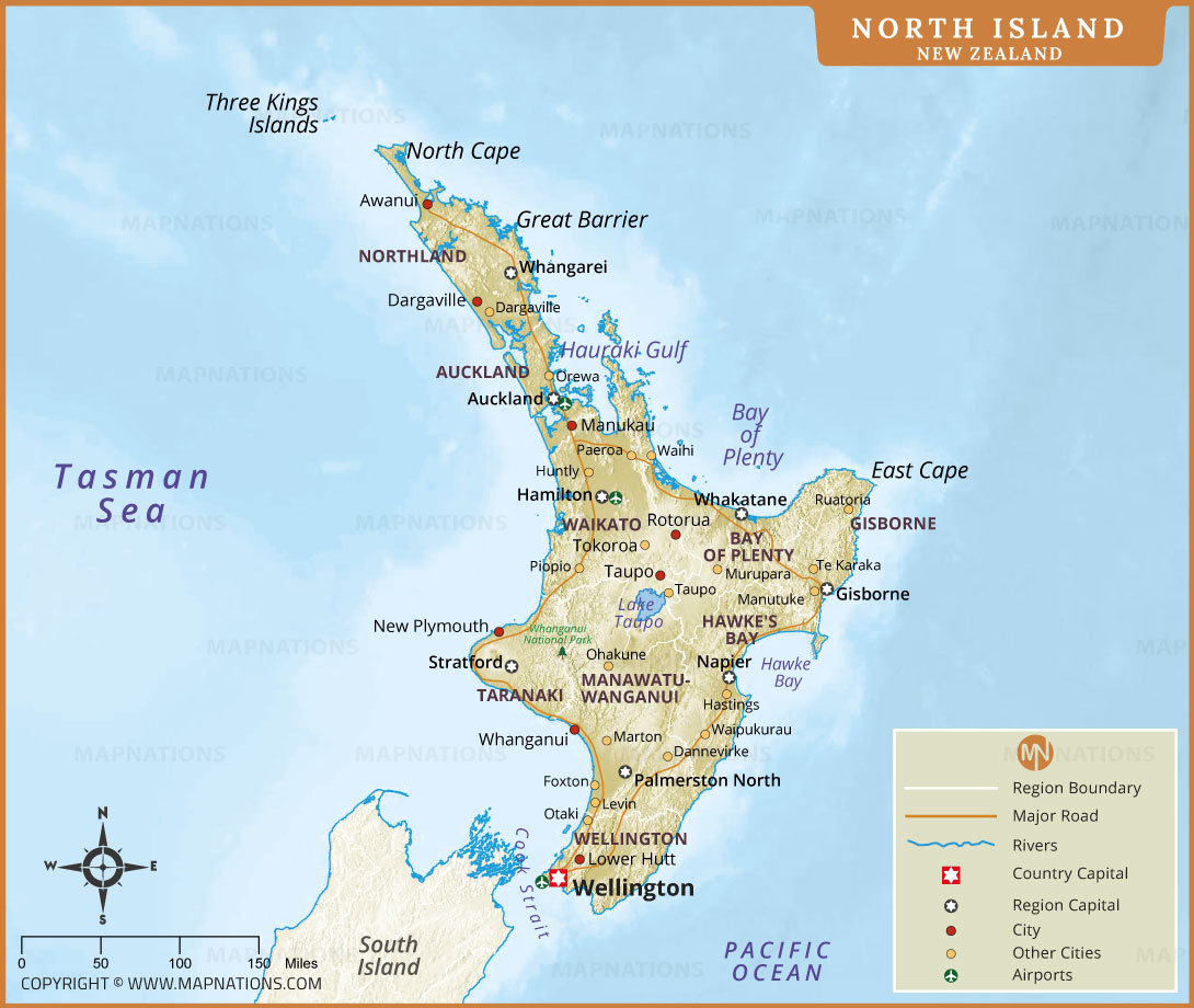 North Island Map thumb