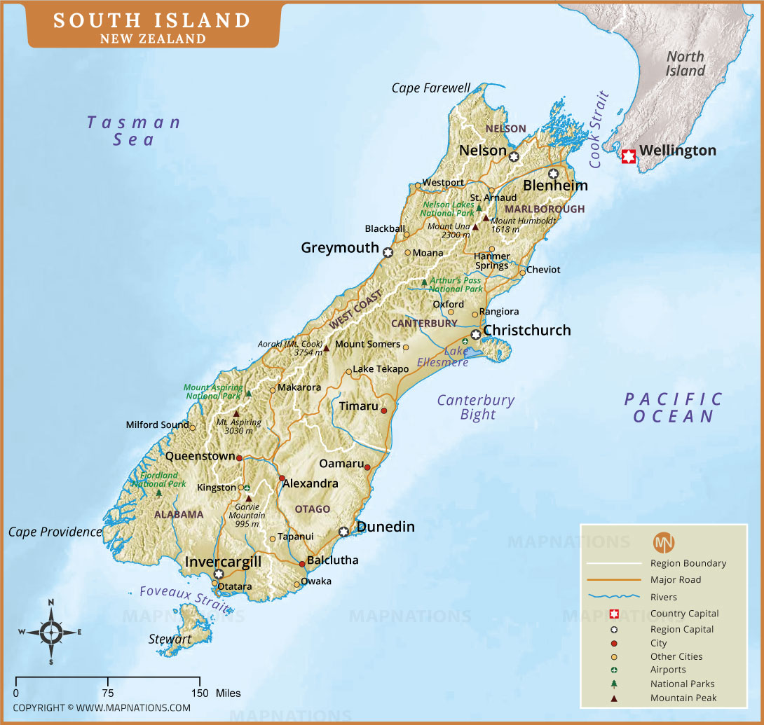 South Island Map thumb