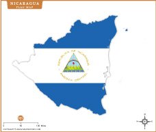 Nicaragua Flag Map