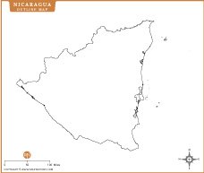 Nicaragua Outline Map