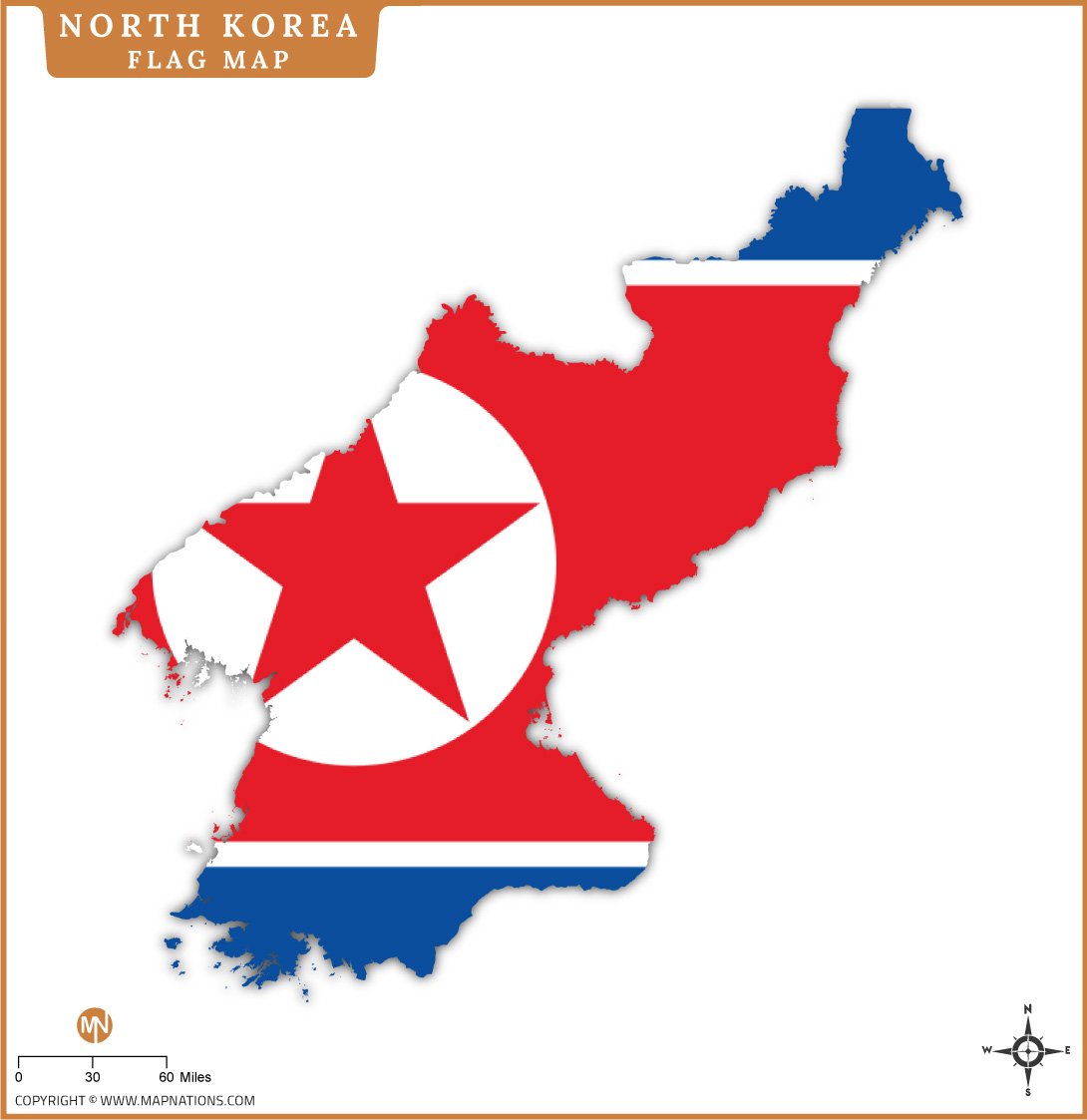Flag Map of North Korea