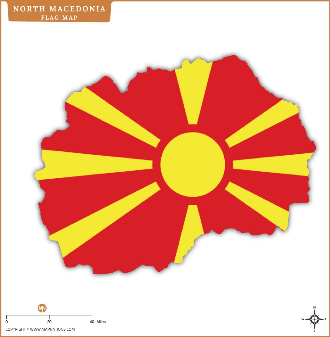 Flag Map of north-macedonia