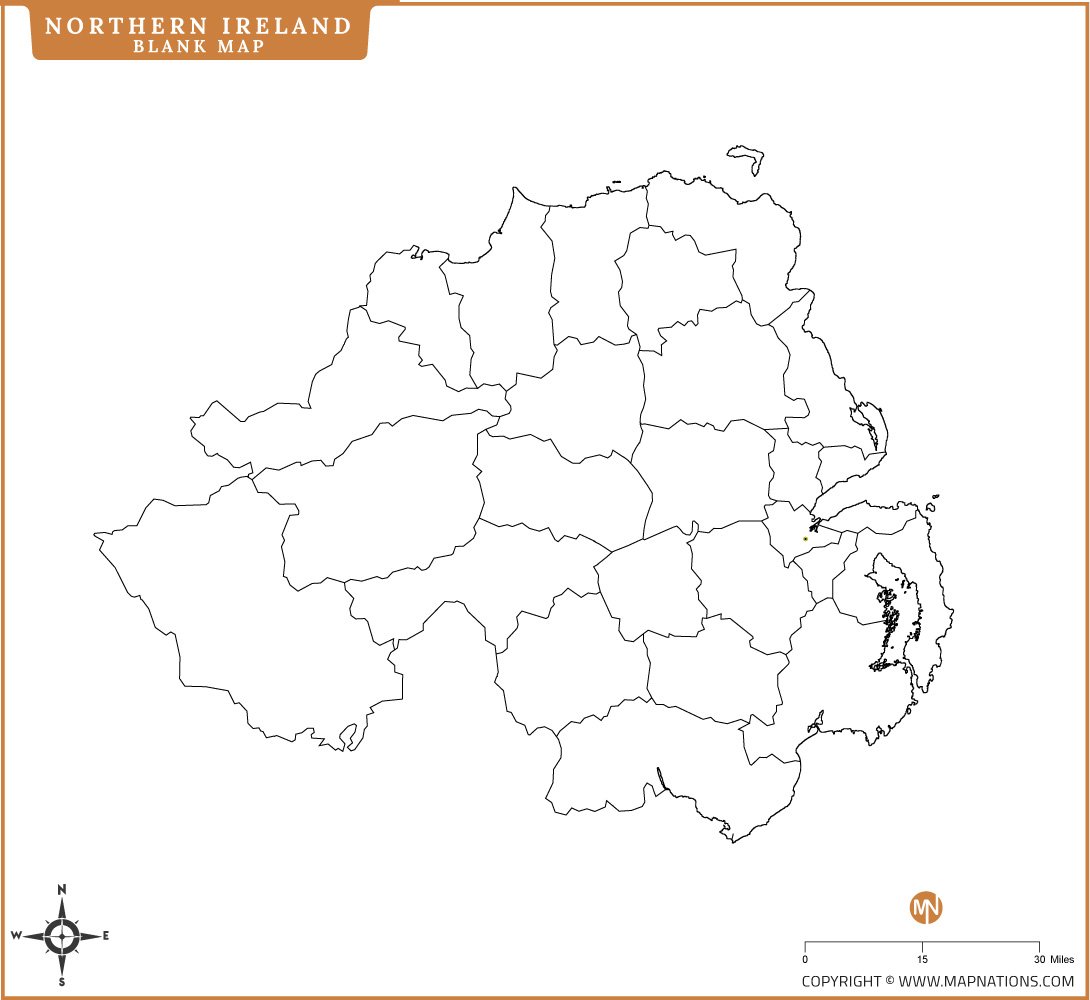 Blank Map of Norther Ireland