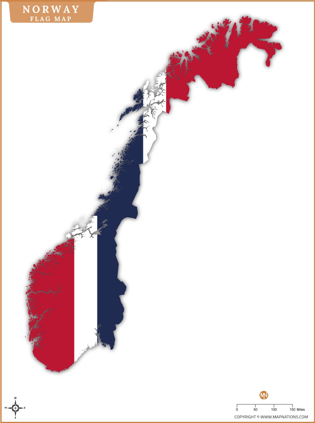 Flag Map of Norway