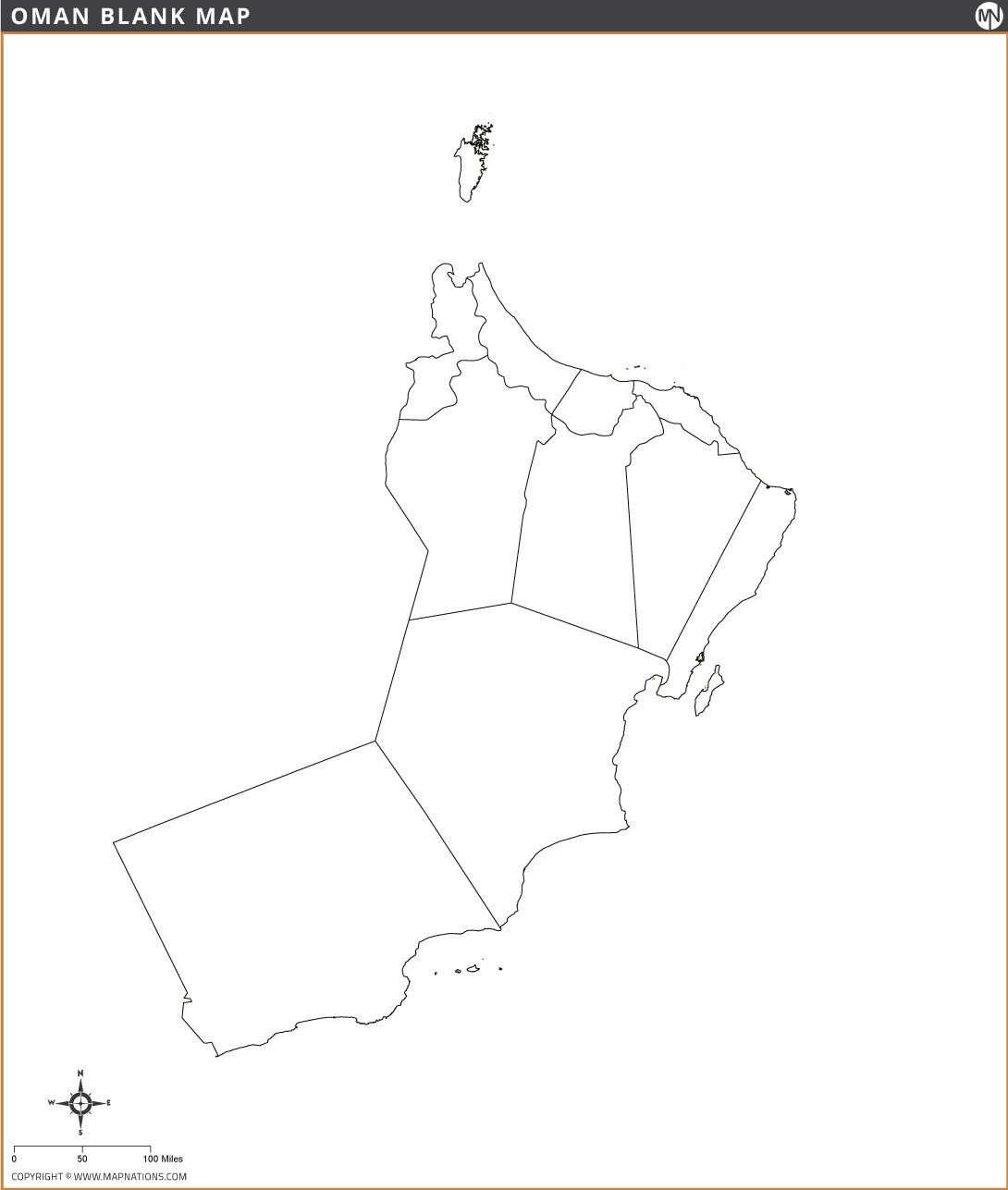 Blank Map of Oman