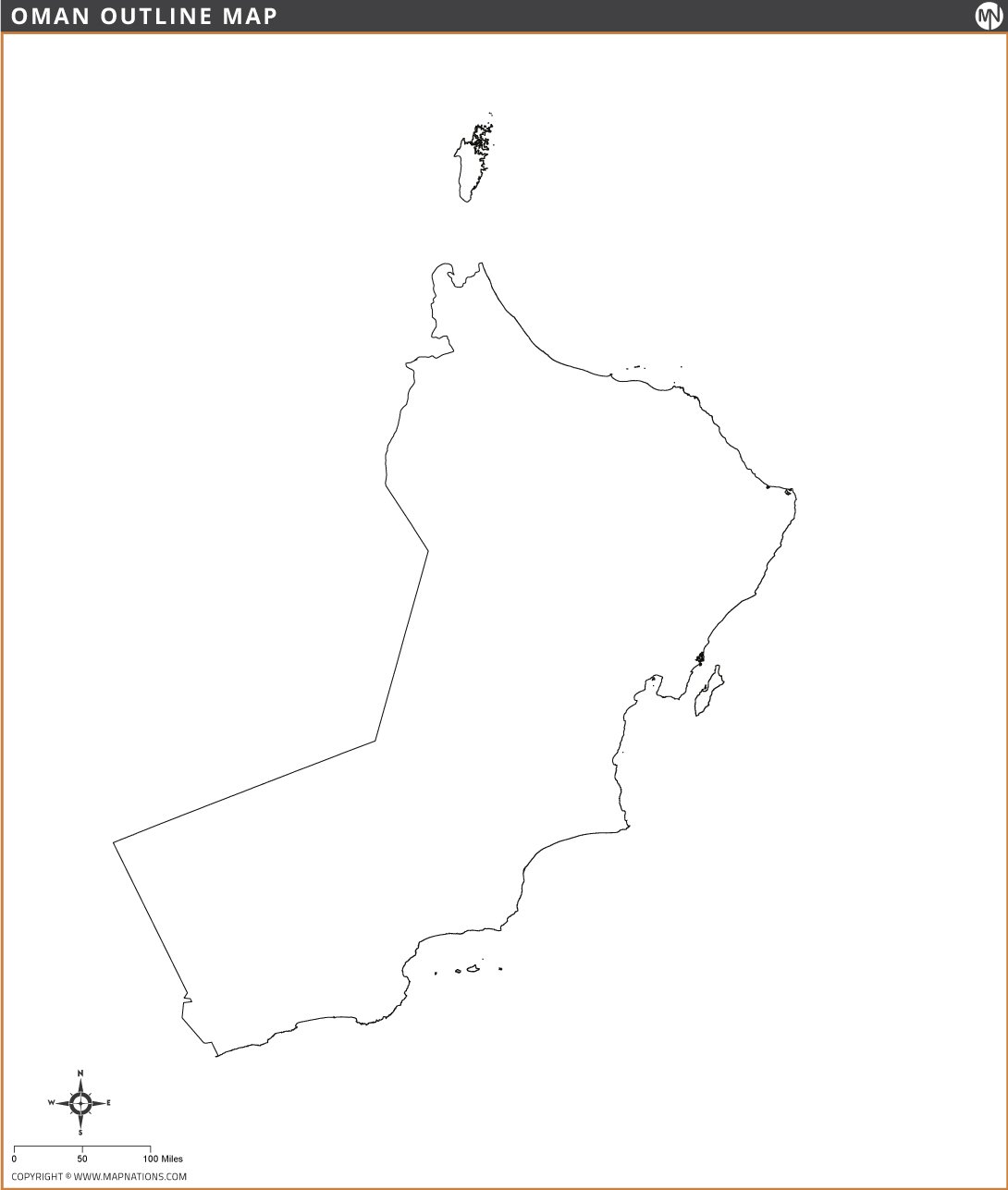 Outline Map of Oman