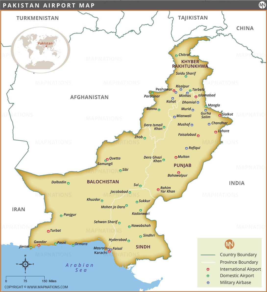 Airprt Map of Pakistan