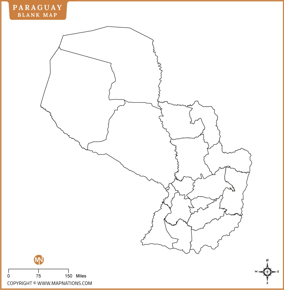 Blank Map of Paraguay
