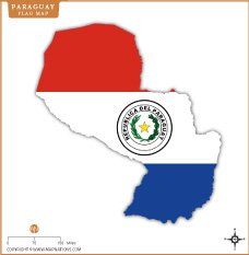 Paraguay Flag Map Thumb