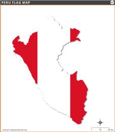 Peru Flag Map