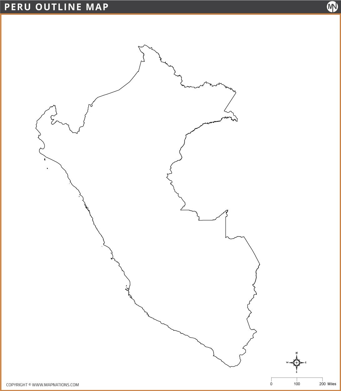 Outline Map of Peru