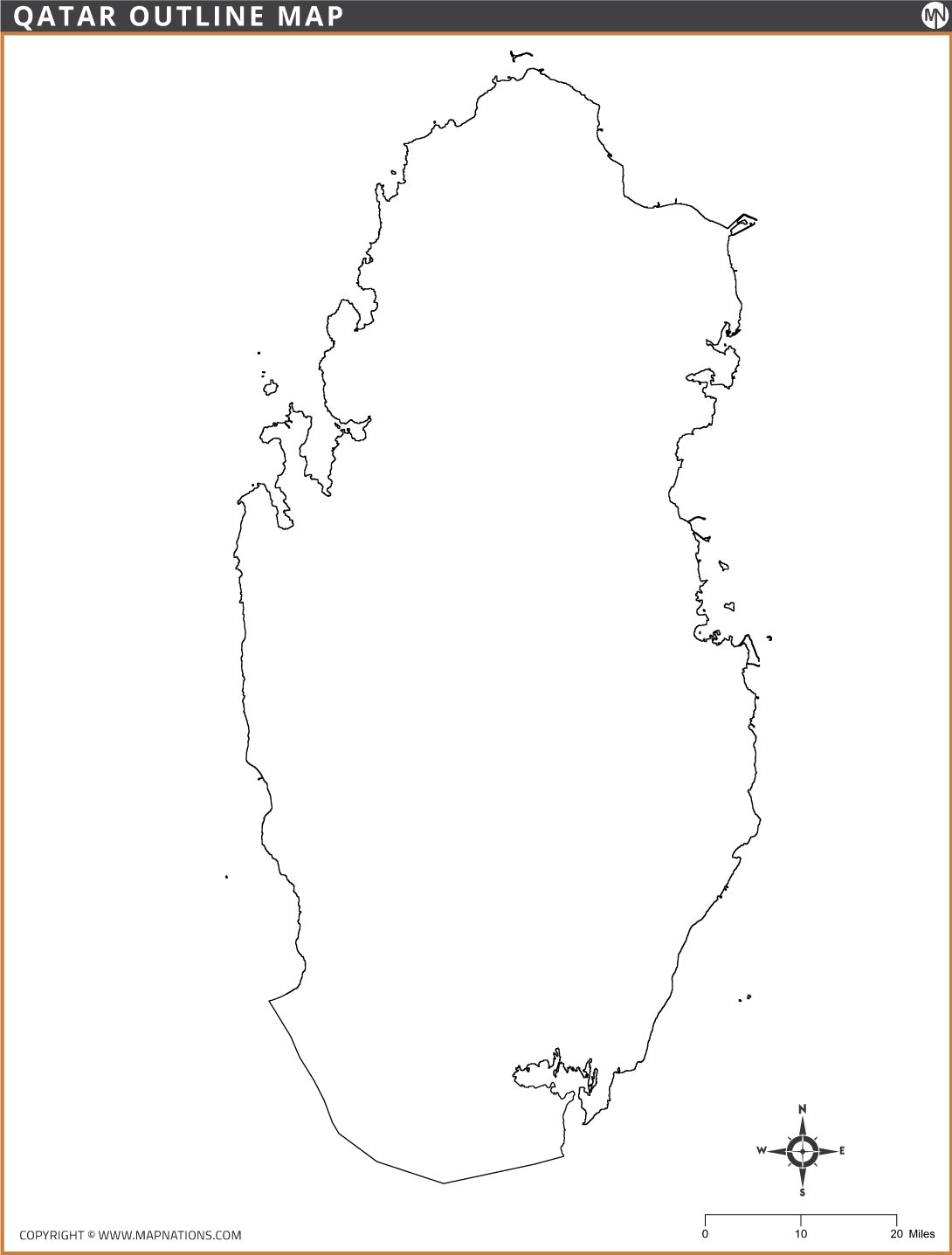 qatar-outline-map