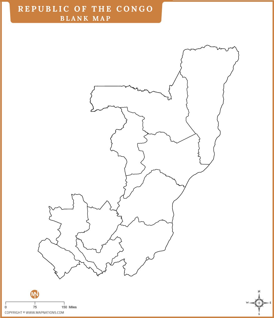 Blank Map of Republic of The Congo