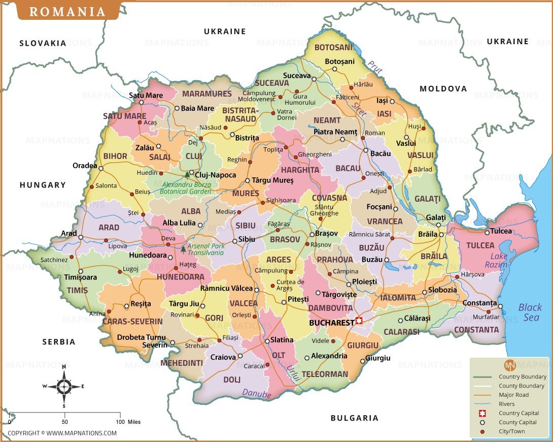Map of Romania