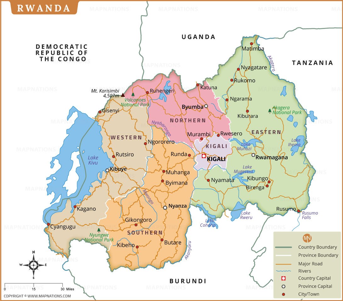 Map of rwanda