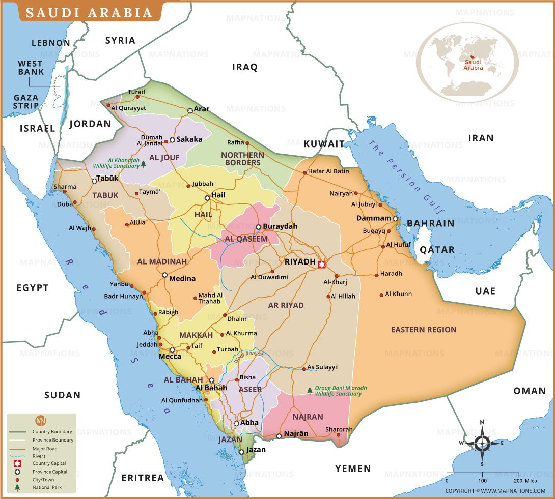 Map of Saudi Arabia