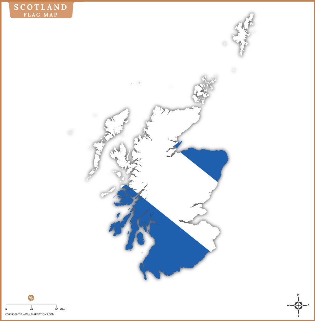 Flag Map of Scotland