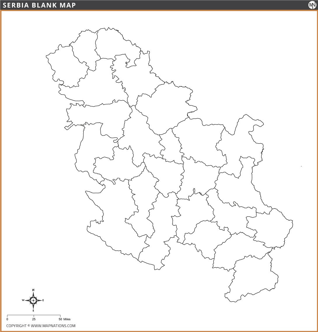 Blank Map of Serbia