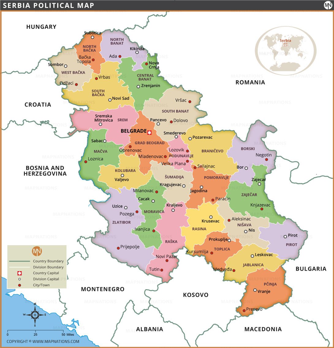 Political Map of Serbia