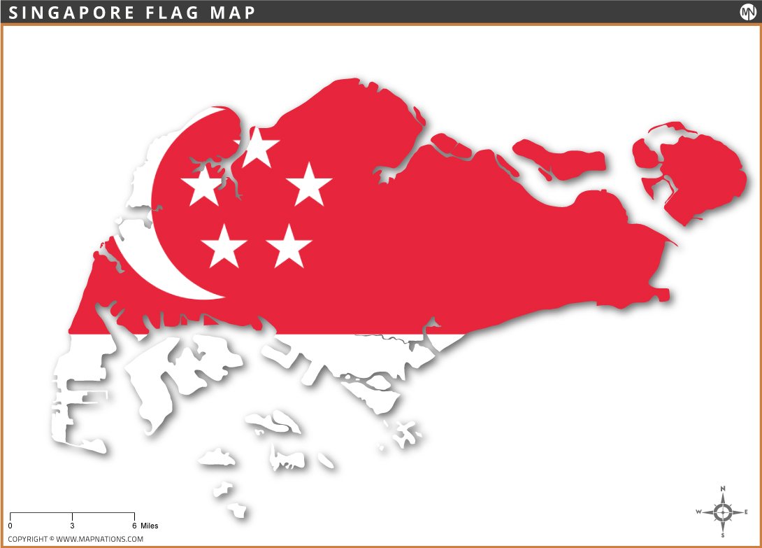 Flag Map of Singapore