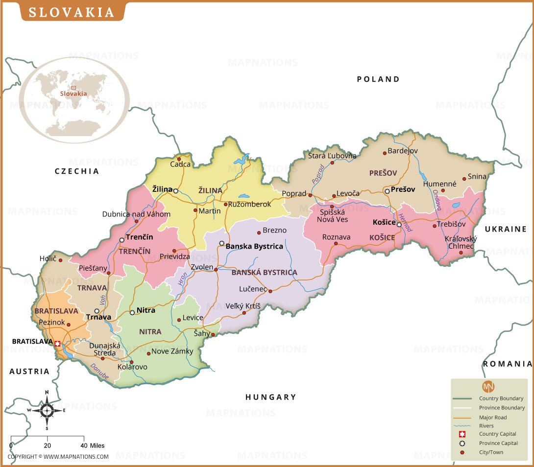 Map of Slovakia