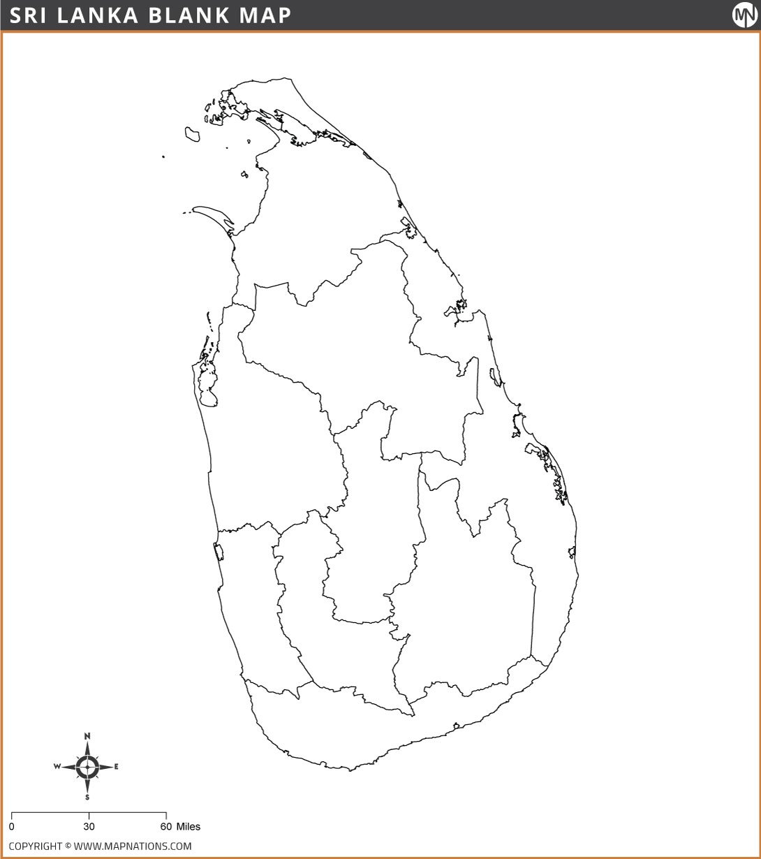 Blank Map of Sri Lanka