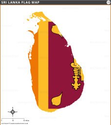 Sri Lanka Flag Map