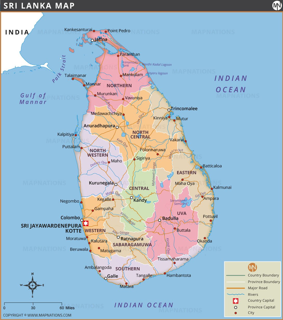Map of Sri Lanka