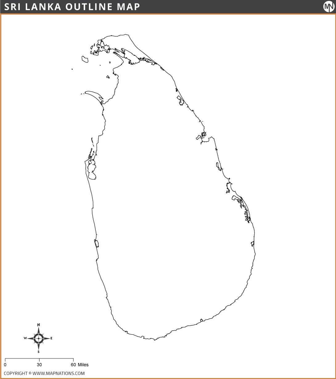 Outline Map of Sri Lanka