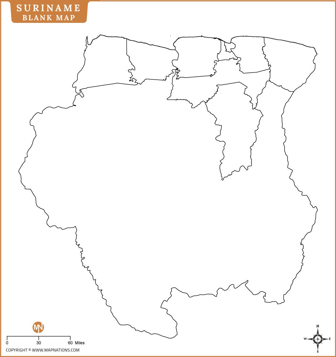 Blank Map of Suriname