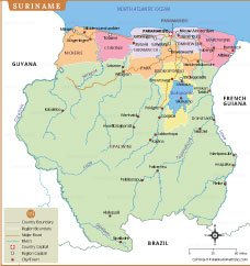 Map of suriname