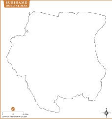 Suriname Outline Map