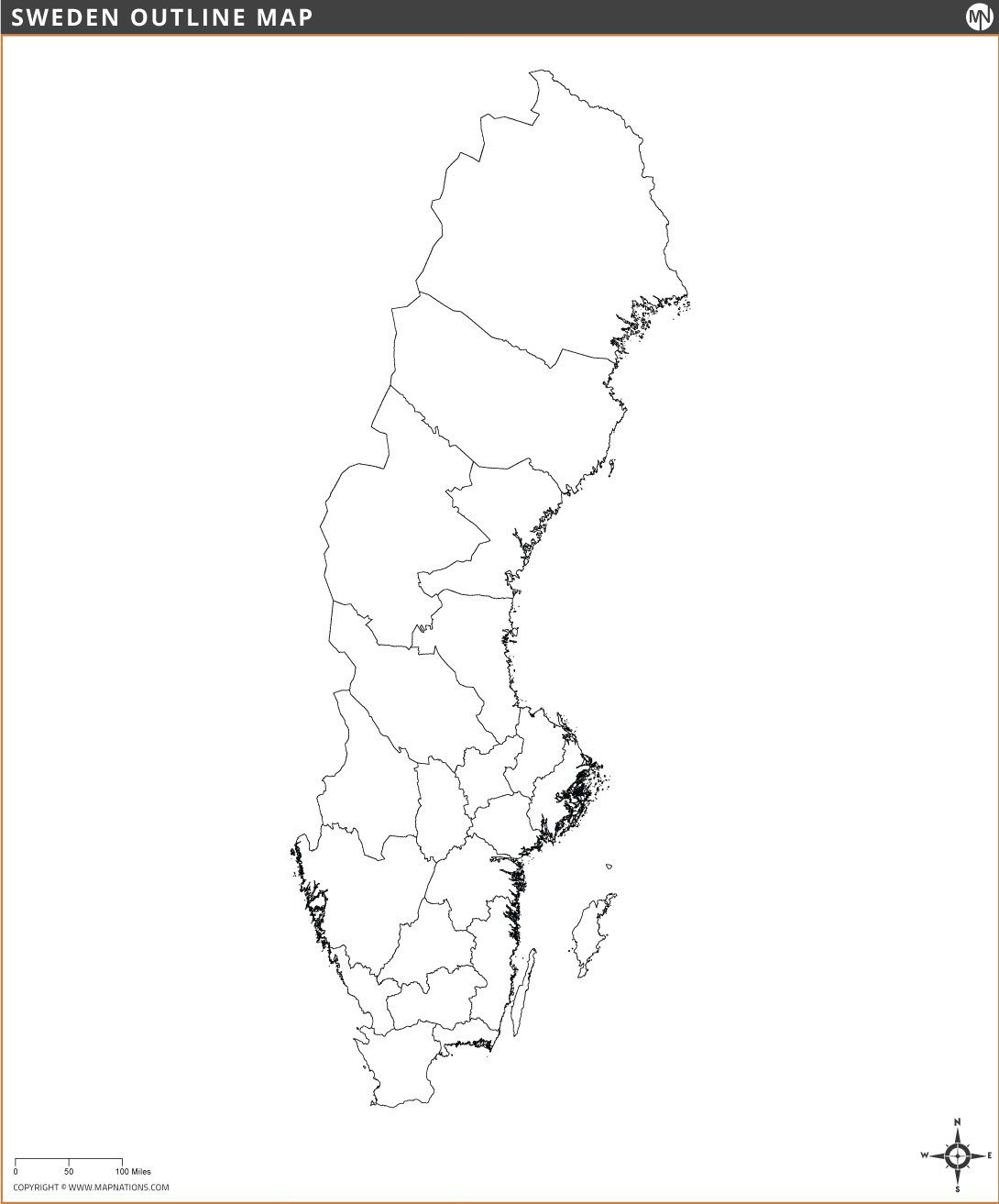 Outline Map of Sweden