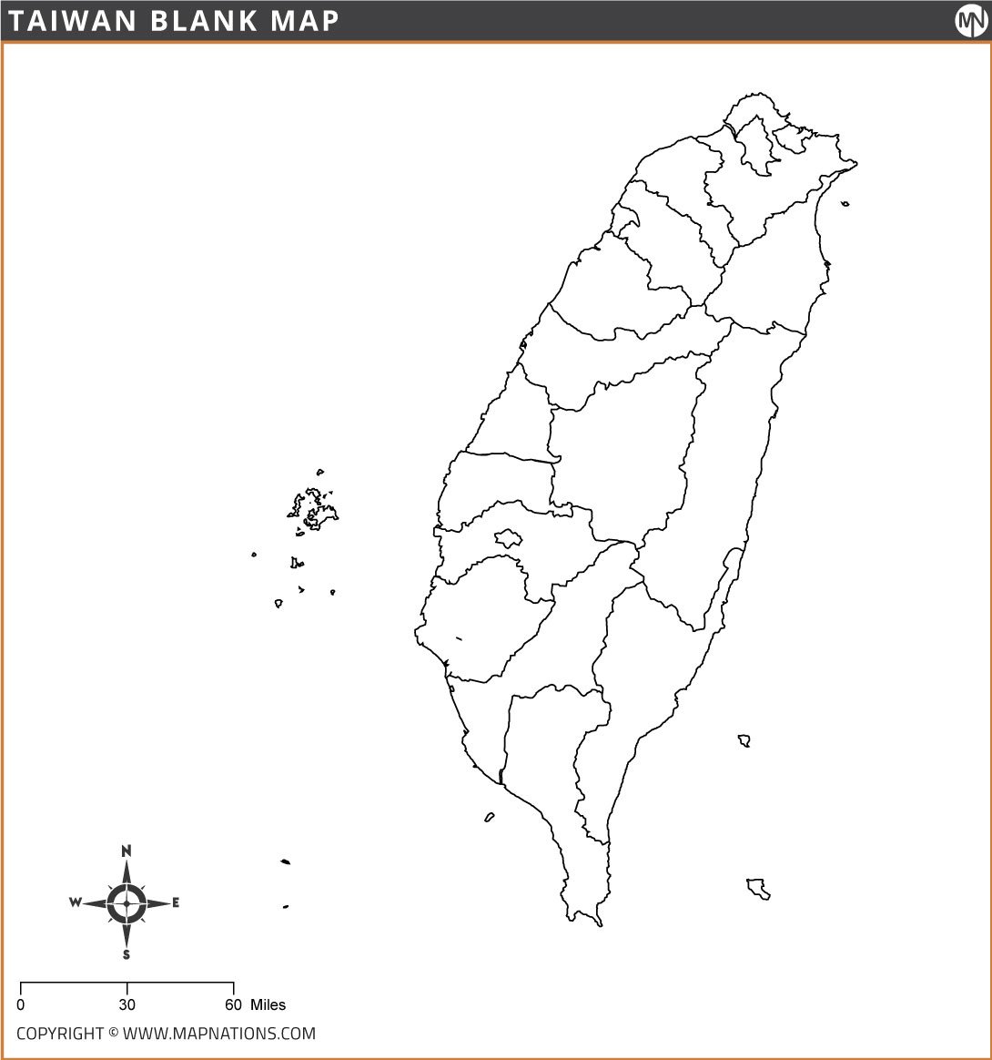 Blank Map of Taiwan