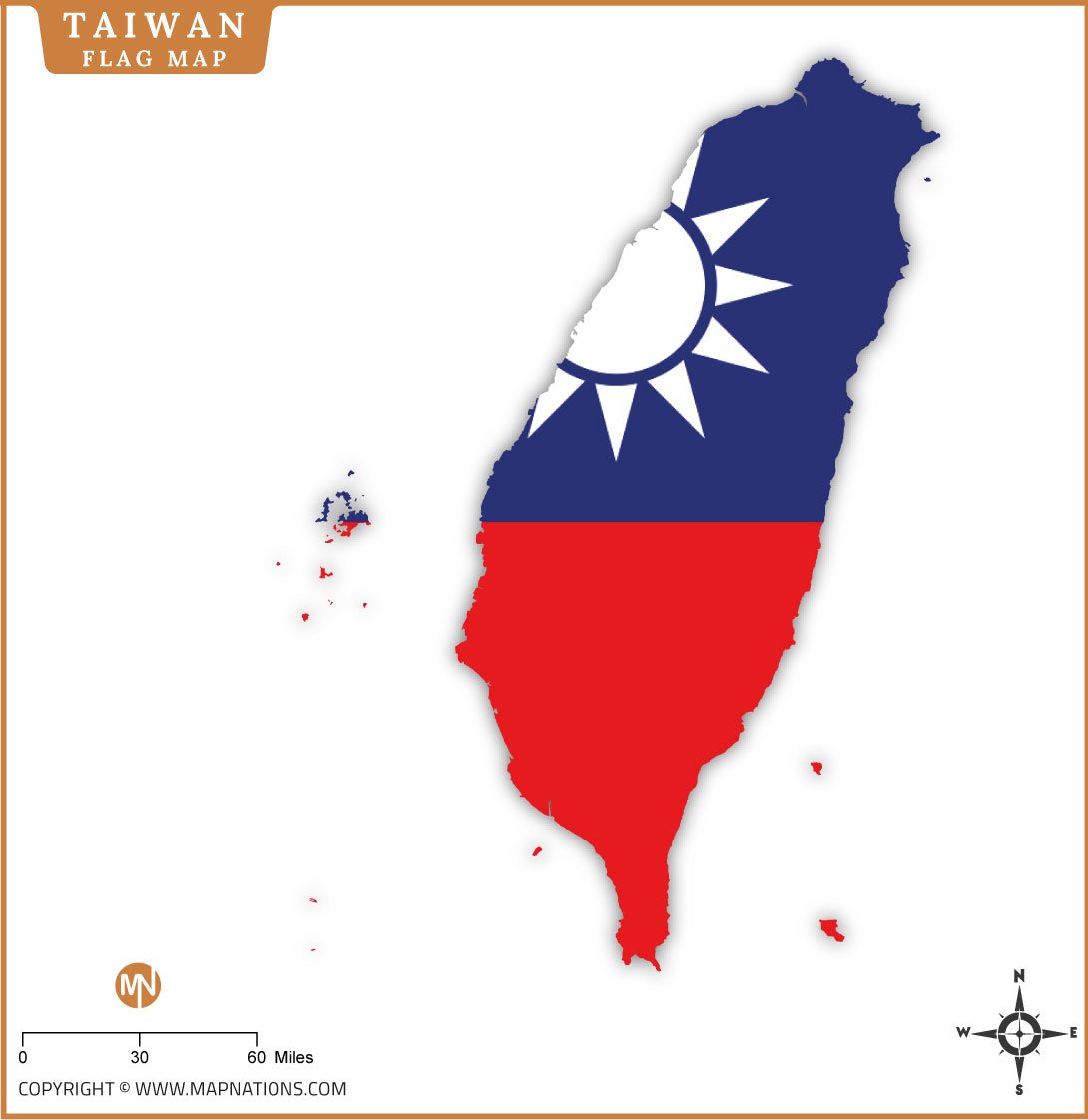 Taiwan Flag Map