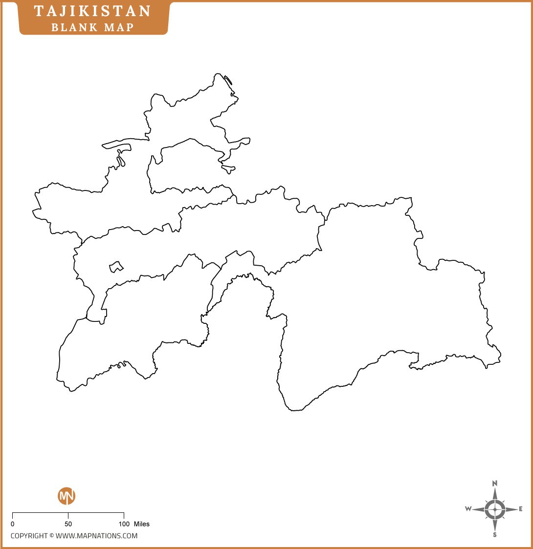 Blank Map of Tajikistan