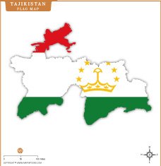 Tajikistan Flag Map