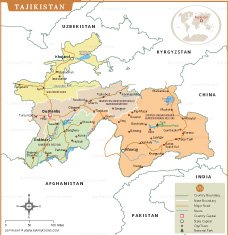Map of Tajikistan