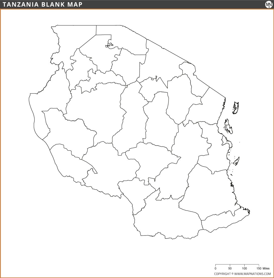 Blank Map of Tanzania