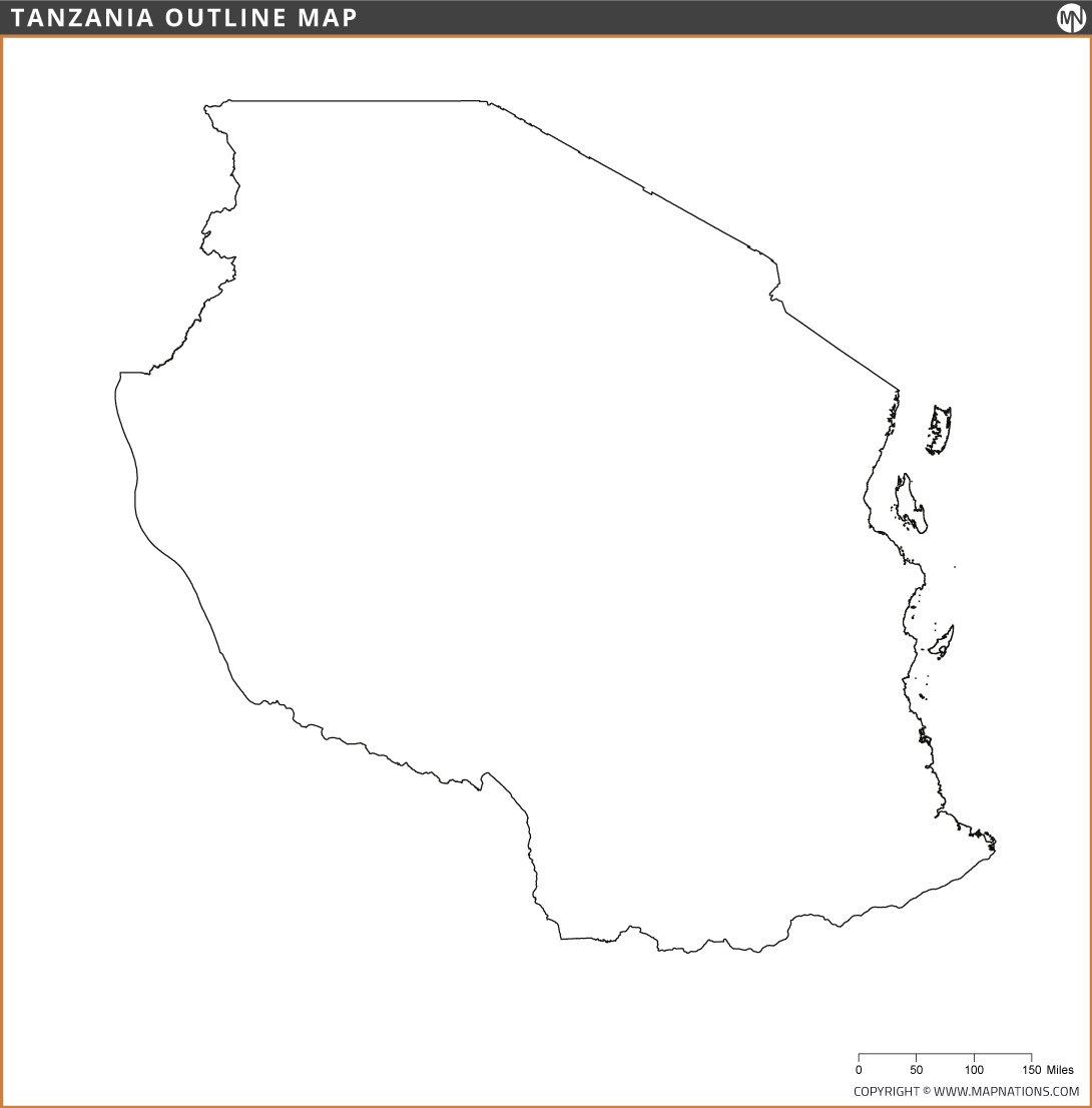 Outline Map of Tanzania