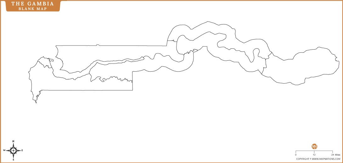 Blank Map of The-gambia