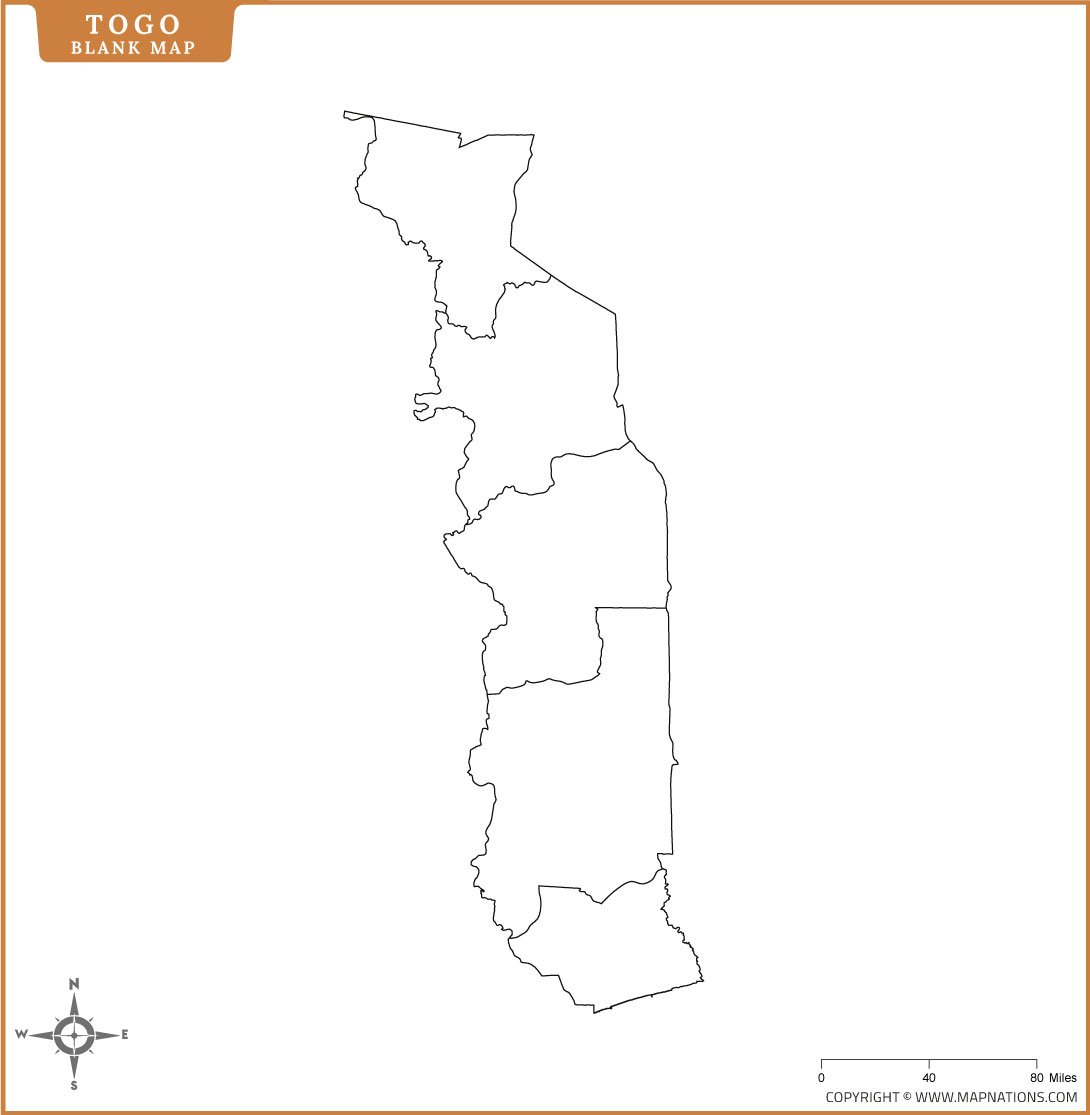 Blank Map of Togo