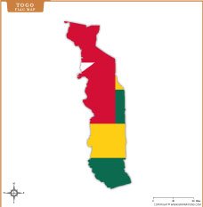 Togo Flag Map Thumb