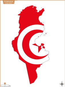 tunisia-flag-map