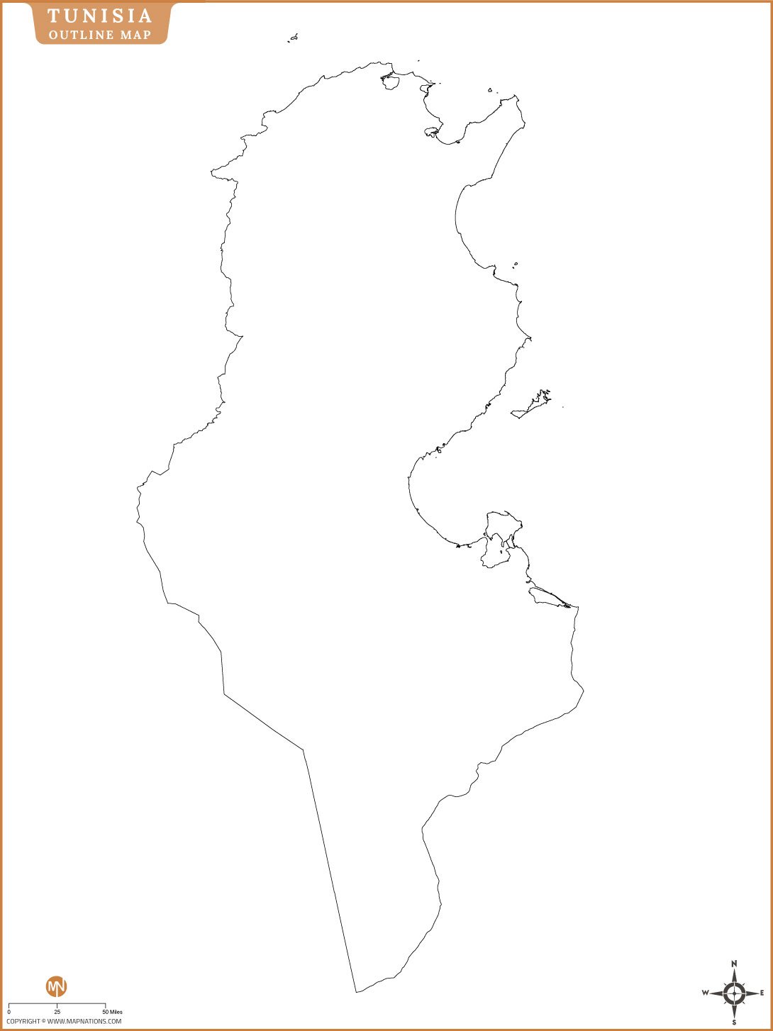 tunisia-outline-map