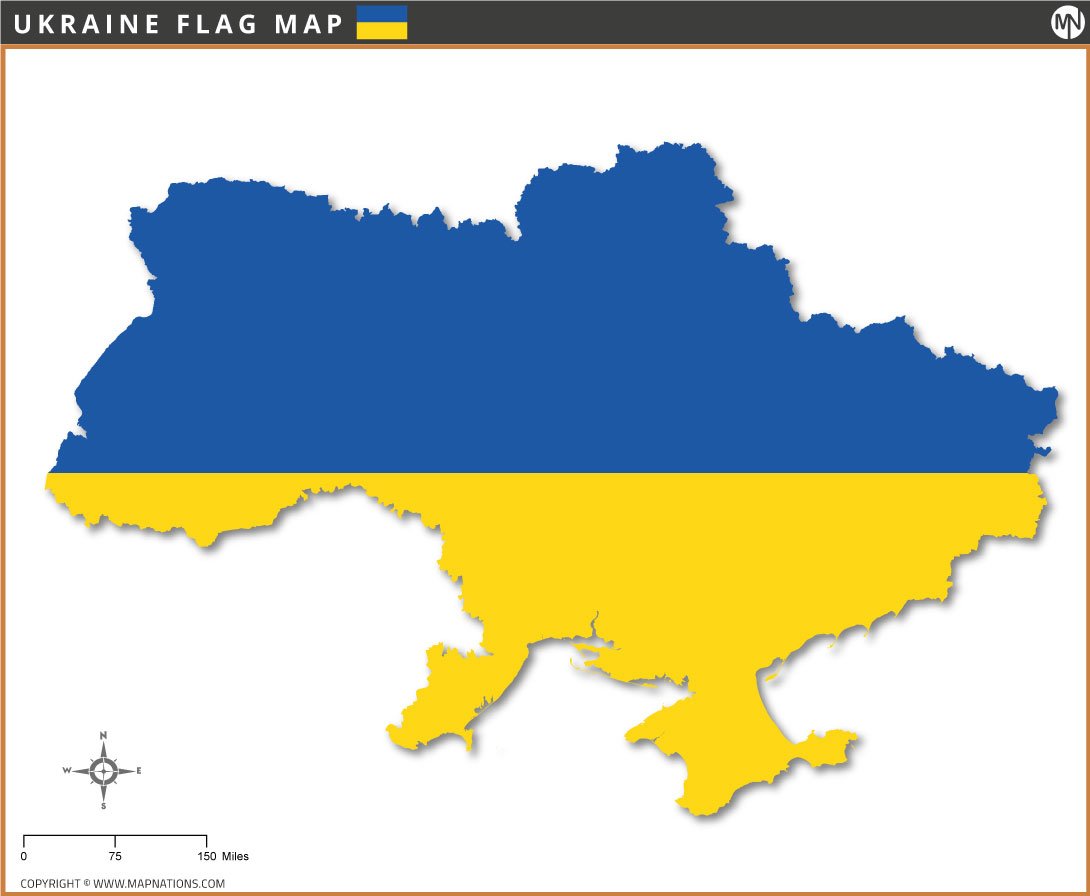 Flag Map of Ukraine