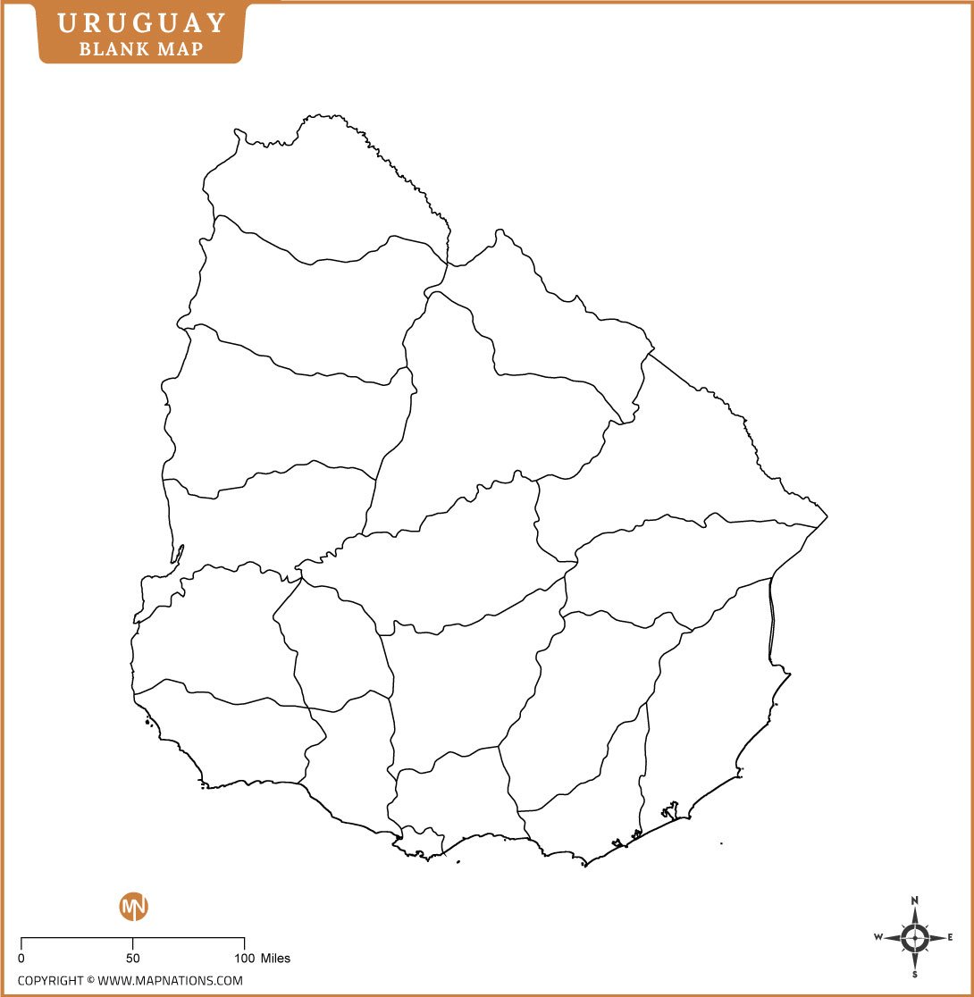 Blank Map of Uruguay