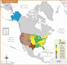 USA Elevation Map thumb